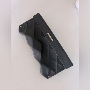 Modern black leather clutch  by Fuscra Maha Lola NWT